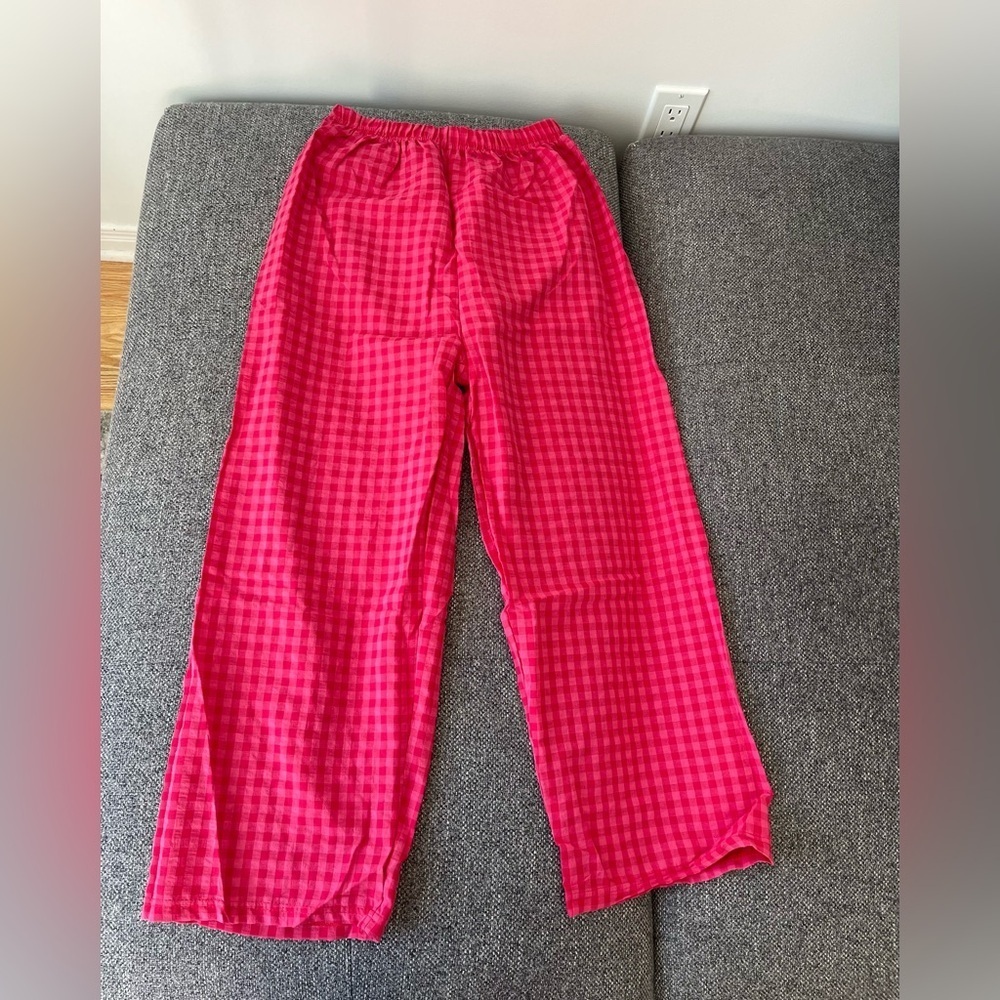 4/$24 🧡 Pink plaid pyjamas pants